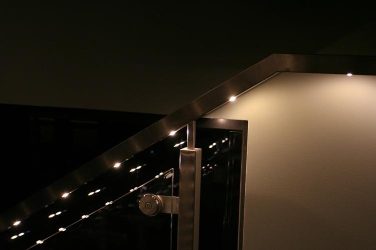 LED illuminated balustrade in house in uk
