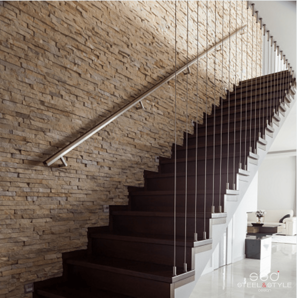 stainless steel handrails in a house from UK
