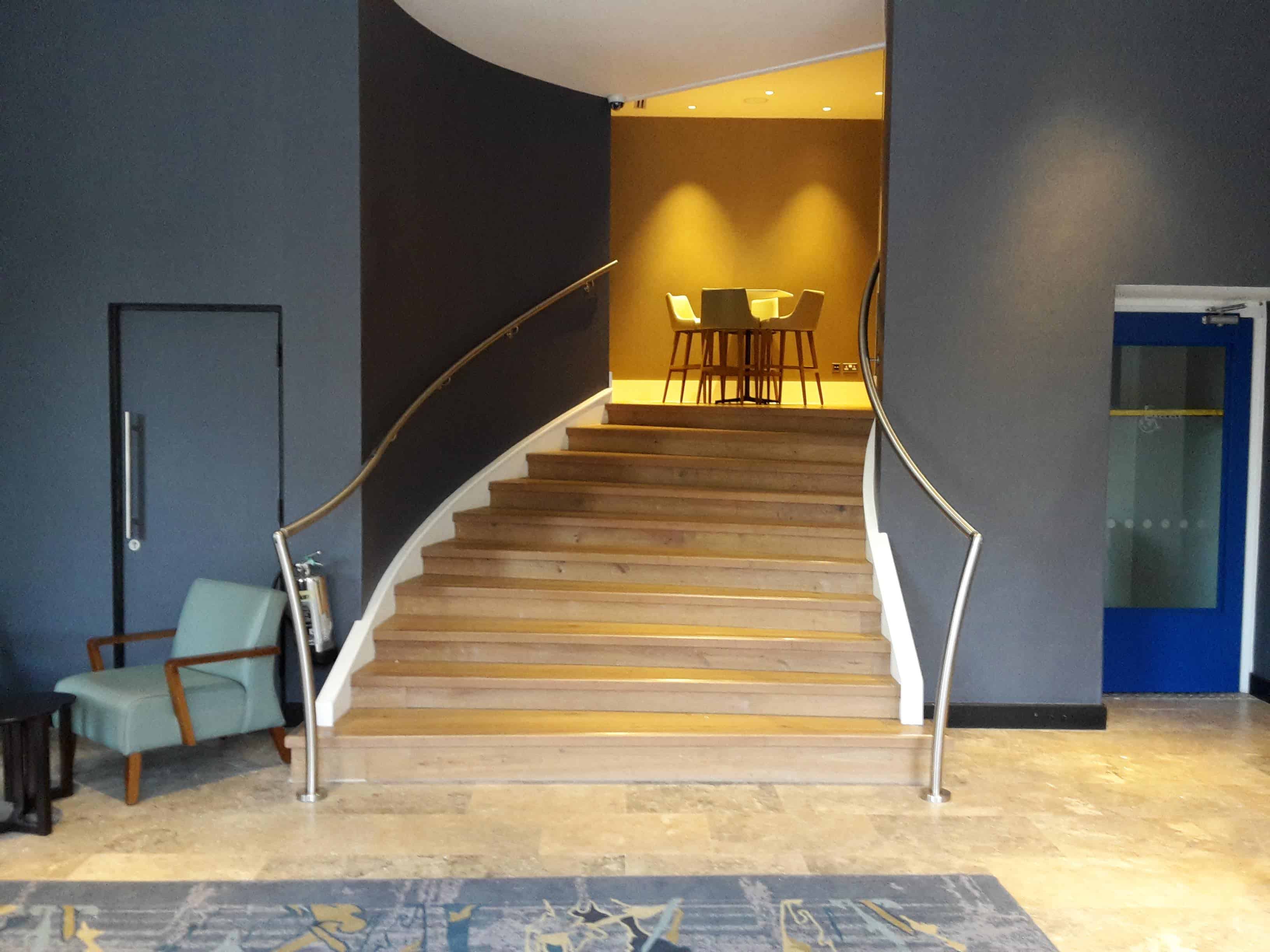 stainless steel handrails in uk hotel